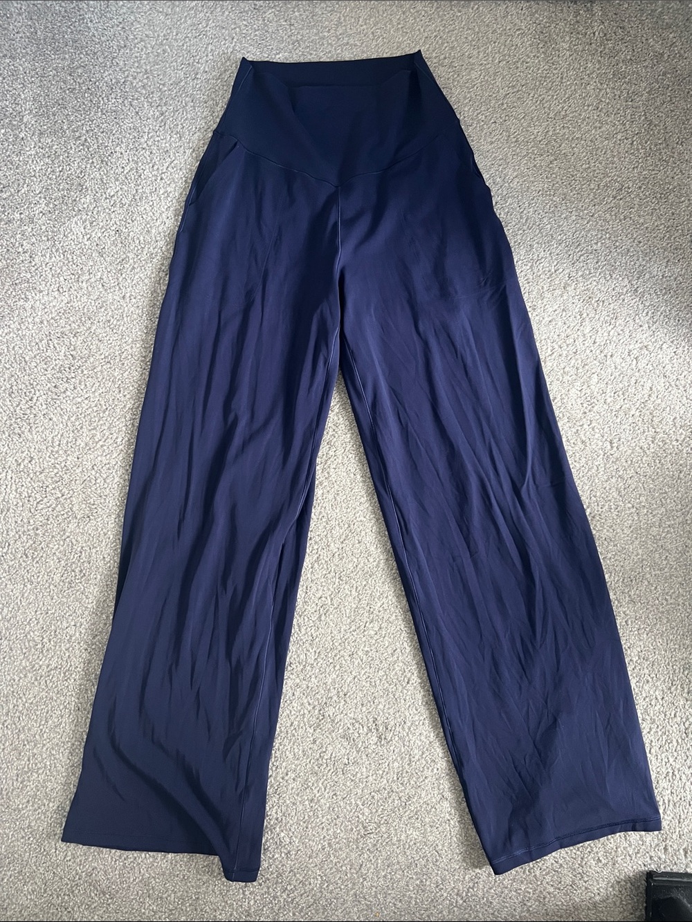 aerie Navy Wide-Leg High Waist Pants